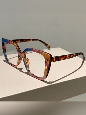 Multicolor block  Tortoiseshell Square Fashion Eyeglass Frames